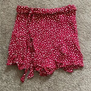 Zara Skort Red Floral Size Medium